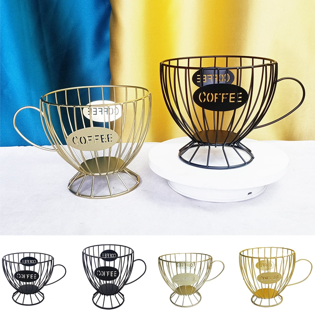 Cheers.US Coffee Pod Holder,Mug Shape K Cup Holder Basket,Multi Purpose Iron Art Coffee Pod