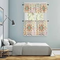 thumbnail image 5 of Beige Boho Kitchen Curtains Sets for Windows 24 Inch Length, Retro Ethnic Shabby Colorful Floral Patterned Rod Pocket Window Treatments Tier Curtains and Valances Set for Bedroom/Bathroom, 5 of 8