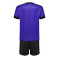 thumbnail image 4 of TiaoBug Ensemble T-Shirt à Manches Courtes et Shorts pour Garçons Enfants, Ensemble de Maillots de Soccer avec Shorts en Maille, Uniforme d'Entraînement d'Équipe Athlétique, Violet 6, 4 of 5