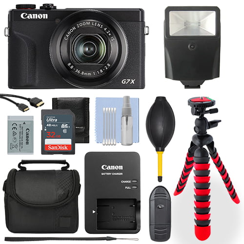 Forced spade Controversy Canon PowerShot G7X Mark III Digital Camera Black+ 32GB Deluxe Accessory  Package - Walmart.com