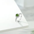 thumbnail image 4 of Gem Stone King 925 Sterling Silver Green Chrome Diopside and White Moissanite Engagement Ring for Women (1.06 Cttw, Round 5MM, Available in Size 5, 6, 7, 8, 9), 4 of 6