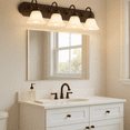 thumbnail image 3 of Design House Millbridge Traditional 4 Light Oil Rubbed Bronze Dimmable Vanity Light with Frosted Glass Shades, 3 of 17