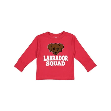 

Inktastic Dog Chocolate Labrador Squad Gift Toddler Boy or Toddler Girl Long Sleeve T-Shirt
