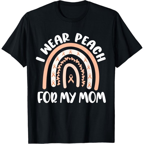 Endometrial Cancer Uterine Support I Wear Peach For My Mom T-Shirt