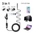 thumbnail image 4 of 7mm Lens 640x480 Inspection Camera with 3-in-1 Type-C/Micro USB/USB Connectors, IP67 Waterproof, 2M Cable, 30fps, 67° View Angle - Compatible with Android Phones & PC, Includes Hook, Magnet, Side, 4 of 7