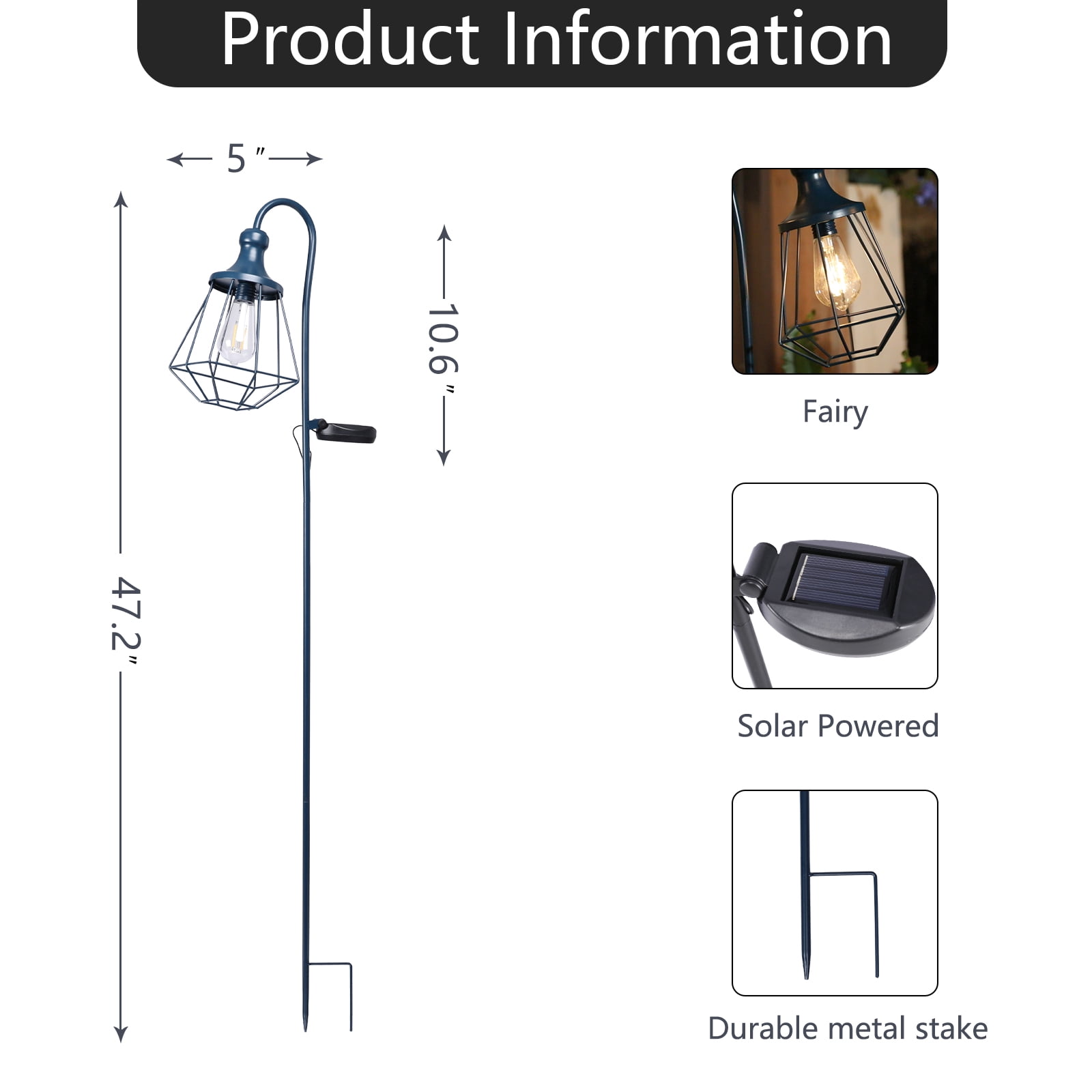2PCS Dark Blue Outdoor Solar Post Lights Dusk to Dawn Solar Lamp Posts, Waterproof Floor Lamps, Warm White Pole Lights for Patio Auto Sensor LED for Yard Pathway Decor