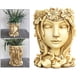 thumbnail image 3 of Escultura de arte facial, maceta de resina, maceta con rostro femenino, adorno para el hogar Madera, 3 of 8