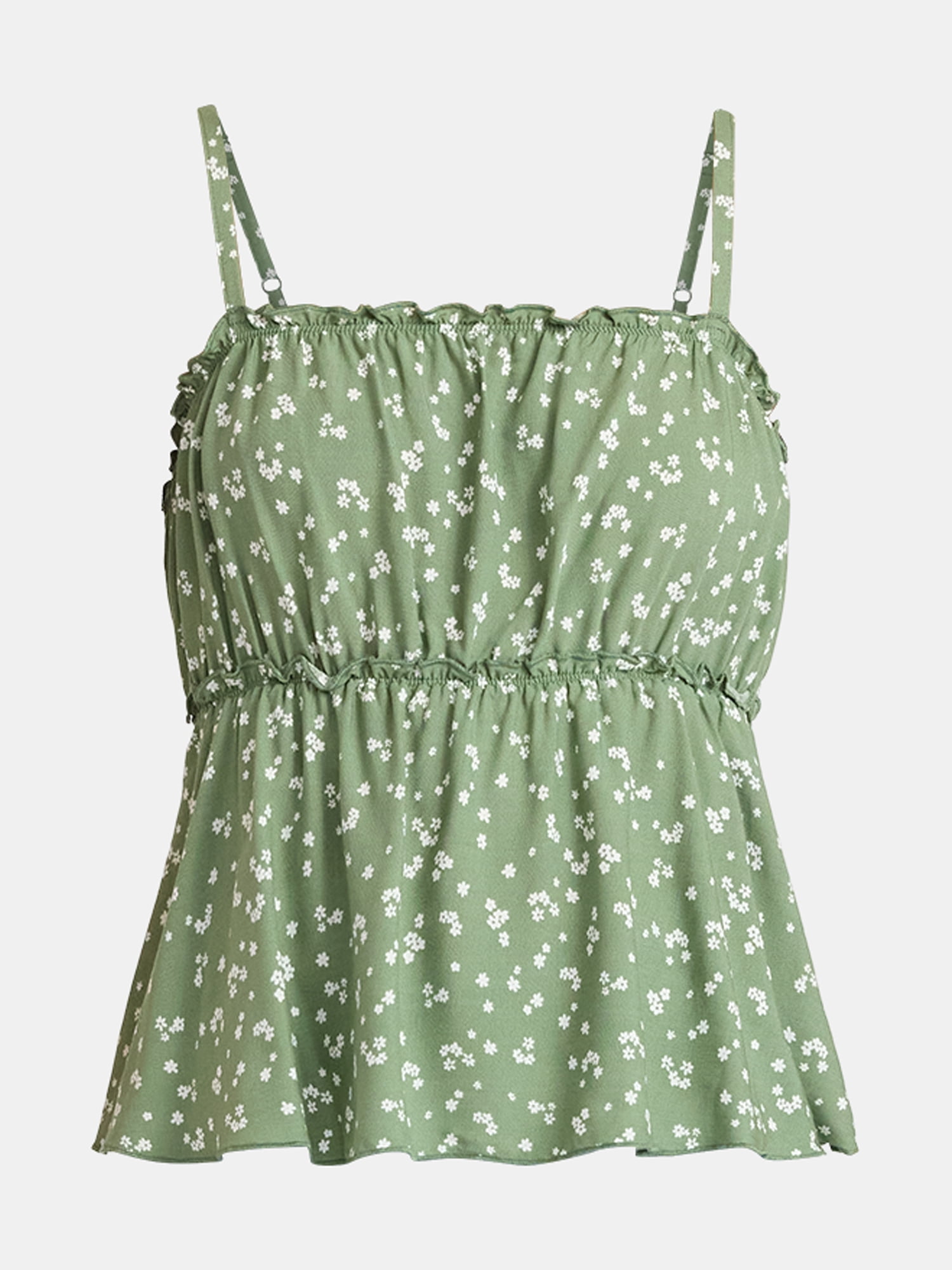 No Boundaries Woven Ruffle Top, Women’s