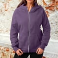 thumbnail image 6 of ZHOUCHANKIDS At-Home Workouts Women's Hoodie Women's Fashion Zipper Hoodie Sweatshirt for Autumn and Winter with Pocket Versatile Comfortable Purple M, 6 of 6