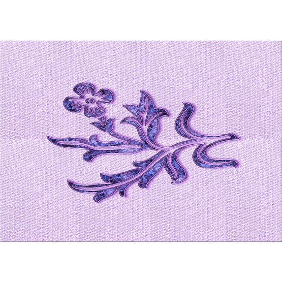 Ahgly Company Machine Washable Indoor Rectangle Transitional Heliotrope Purple Area Rugs, 8' x 12'