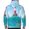 thumbnail image 7 of Fotbe Men's Hoodie with Lighthouse Sea Port Pattern - Kangaroo Pocket Pullover Hooded Sweatshirt, Perfect for Daily Wear, Travel, and Home-X-Large, 7 of 7