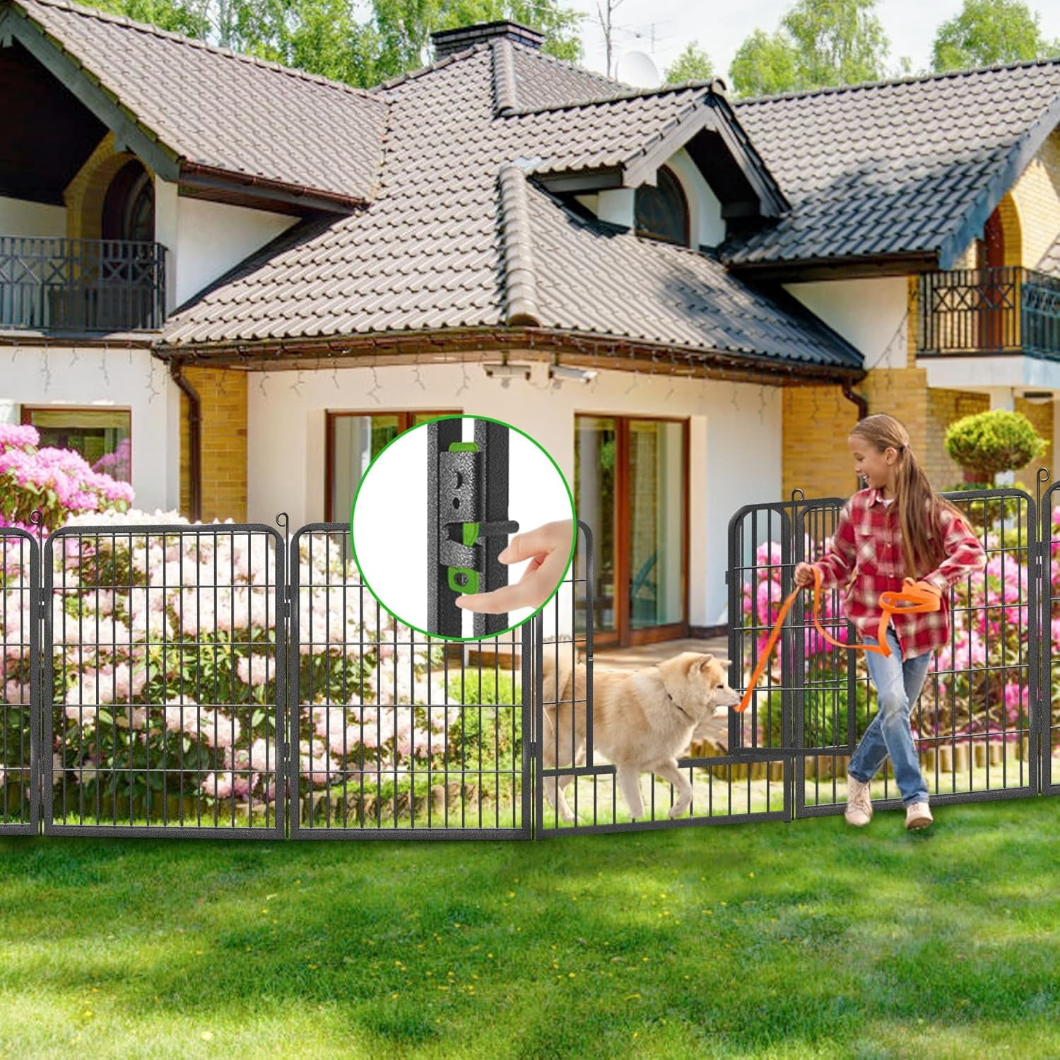 Jhsomdr Decorative Garden Fence 32" Height 20 Panels Heavy Duty Metal No Dig Animal Barrier Garden Wire Fencing for Yard