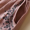 thumbnail image 4 of JIANJIA Womens Skirts Autumn Winter Floral Embroidered Cotton Linen A Line Loose Fit Casual Midi Skirt Streetwear, 4 of 5
