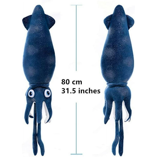 Peluche De Calamar Gigante De 65 Cm | Tela De Poliéster Suave Y Algodón PP | Decoración Marina Y Almohada | Regalo Para Niños Y Amantes Del Mar