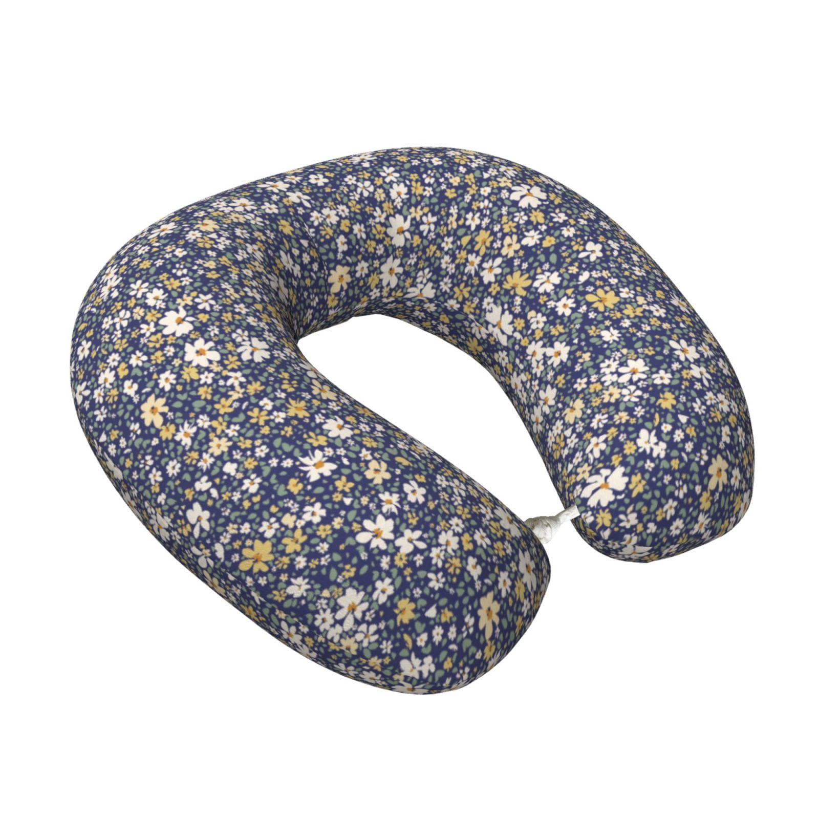 Xecao Daisies Flowers Print Memory Foam Cervical Neck Pillow Versatile U-Shaped Pillows for Home,Office,Camping,Travelling,Soft Washable Cover