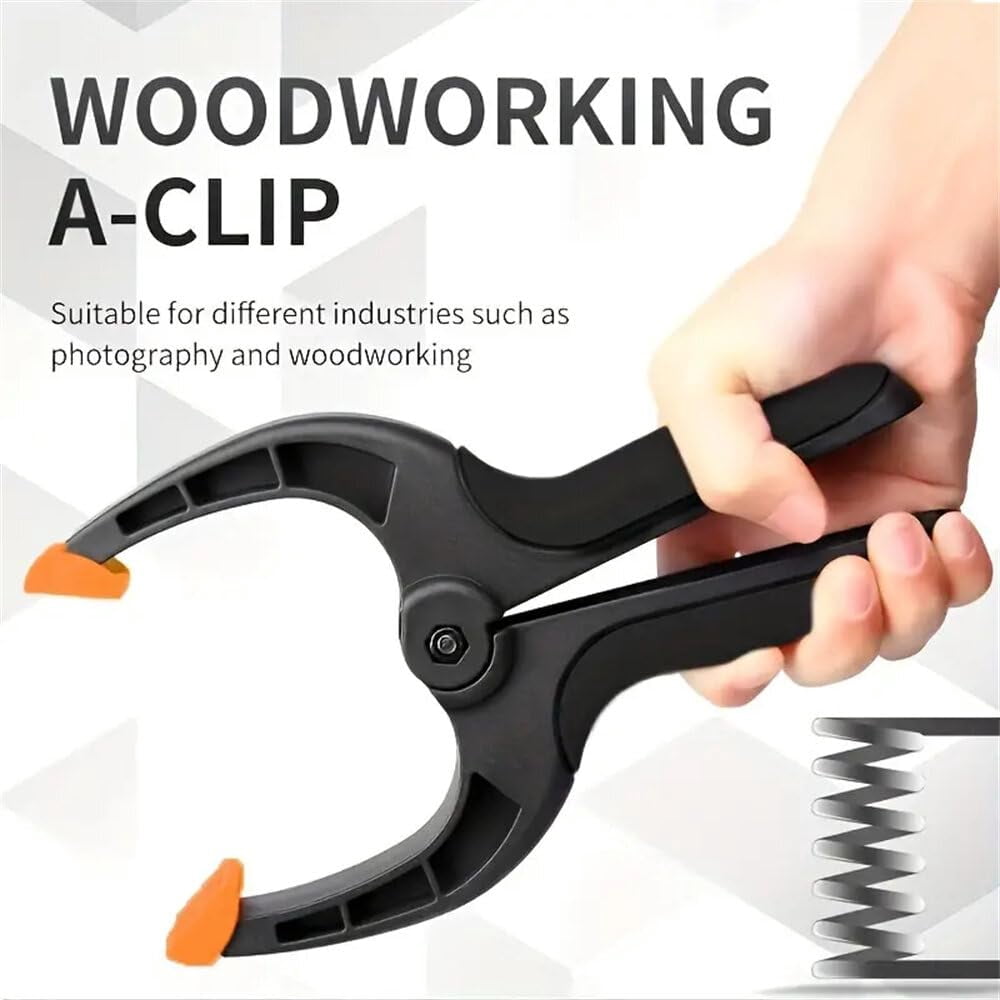 10pcs Ratchet Bar Clamp 2/3/4/6/9 Inch Woodworking A-Clip Black Wood Working Clip Plastic DIY Ergonomic Grip for Crafts Photography