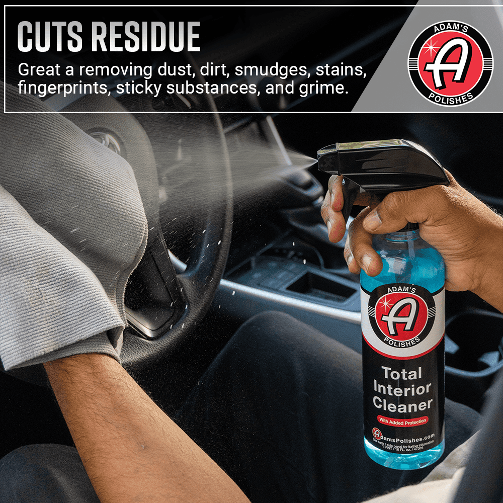 (2 pack) Adam’s Total Interior Cleaner & Protectant, 16oz., Car Interior Quick Detailer & SiO2 Protection - Ceramic Infused UV Protection, Anti-Static, OEM Finish - for Leather, Vinyl, Plastics, Glass & More
