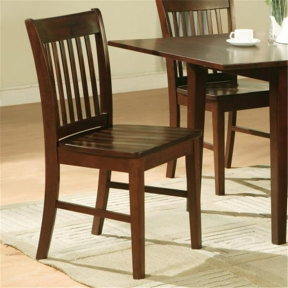 East West  Norfolk Chair with Wood Seat -Mahogany Finish.- Mahogany - Pack of 2