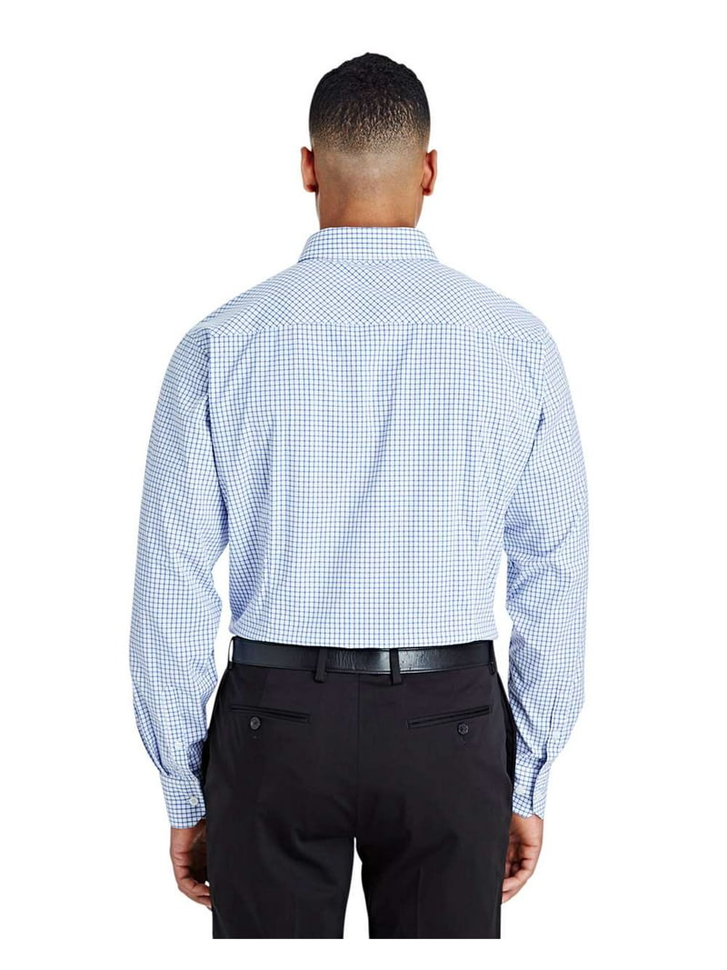 Devon & Jones DG540 Men's CrownLux Performance Micro Windowpane Woven Dress  Shirt-French Blue/ White-S - Walmart.com