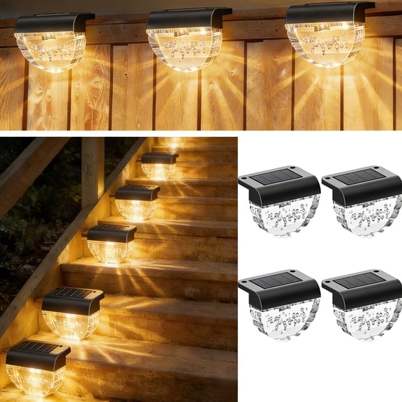 Luyun Deck Step Lights Solar Powered LED Waterproof Auto On Off 4 Pack