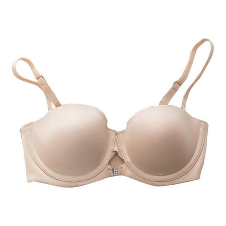 Ramiter Bras for Women Women s Microfiber Lace Underwire Plunge Bra 75B Beige