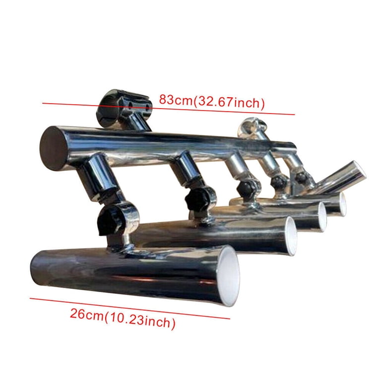 fishing rod holders for 1 1 2 inch rail XinKunmarine Pack Mount, Stainless Steel Clamp on Holder for Marine, Pontoon, Jon Boat (Fit 1" to 1"- 1/4" Rail) : Sports & Outdoors sand blasted 2 Single Fishing Rod Holders