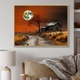 thumbnail image 2 of Designart "Sunset Meadow with Red Moon at Farmhouse" Extra Large Farm Framed Wall Art - Country Red Farm Windows Hallway Framed Wall Art Decor, 2 of 7