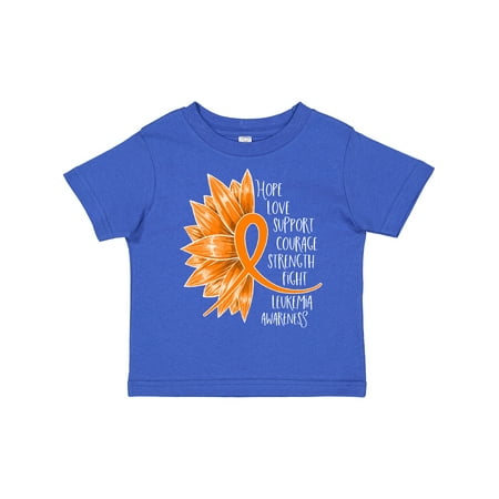 

Inktastic Leukemia Awareness Orange Sunflower Ribbon Gift Toddler Boy or Toddler Girl T-Shirt