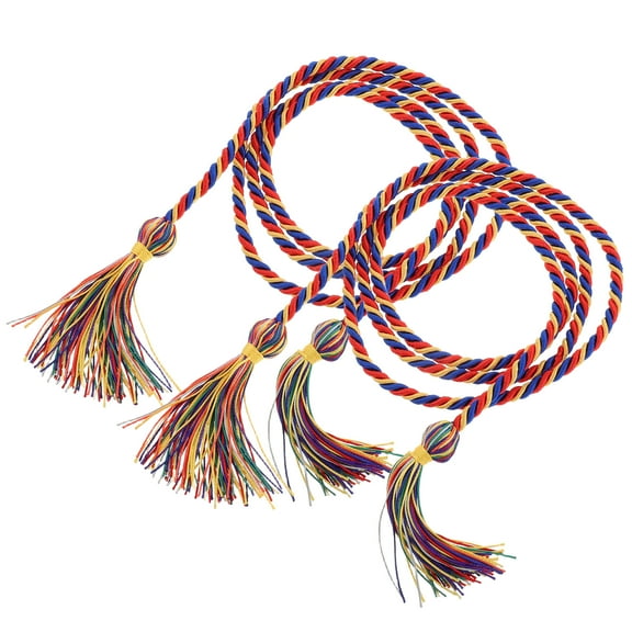 FONDOTIN Graduation Cord Set, 2-Pack Multi-Color Polyester Cords for High School and College