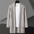 thumbnail image 2 of JTieacloth Sweater Jackets Men's Autumn And Winter Long Solid Color Slim Knit Cardigan Coat(Yellow), 2 of 3