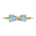 thumbnail image 4 of 14K Yellow Gold Ring Band Birthstone (12) December Swiss Blue Topaz Heart, Size 9, 4 of 5