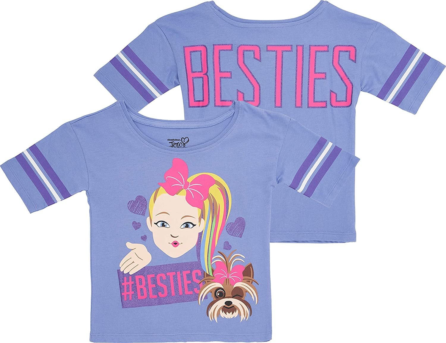 Jojo Siwa Girls Short Sleeve T- Shirt - Front and Back Print - (JoJo