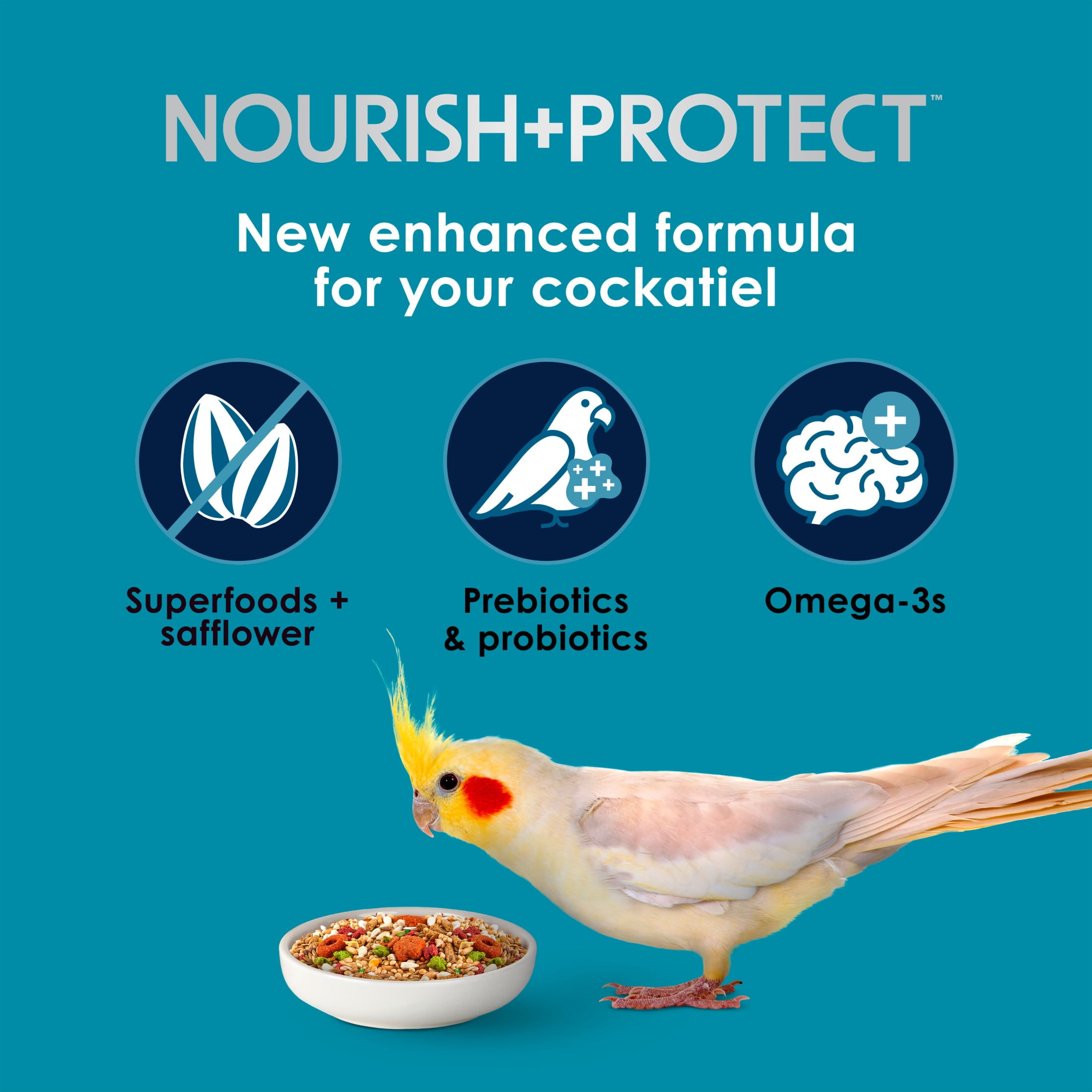 Kaytee Forti-Diet Pro Health + Safflower Nourish+Protect Cockatiel Food 4 Pounds