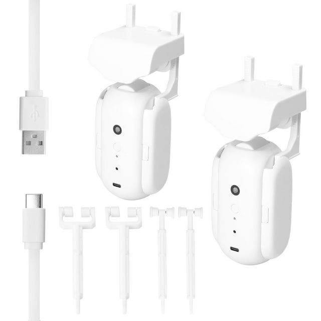 TFixol 2pcs Tuya Smart Curtain Motor BT Voice Control Switch Electric Curtain Robot APP Control Timer Setup Compatible with Alexa Google Home for Roman Rod