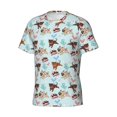thumbnail image 3 of Yiaed Cute Pug Dogs Print Mens Short Sleeve Tight Fit T-Shirt, Crewneck Casual Tee-Large, 3 of 5