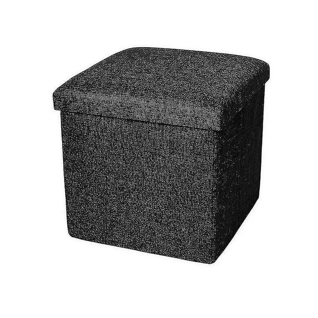 Boîte de Rangement Capacité de Charge Élevée Pliable en Tissu Ottoman de Rangement Polyvalent Cube Siège pour la Maison Qinhai