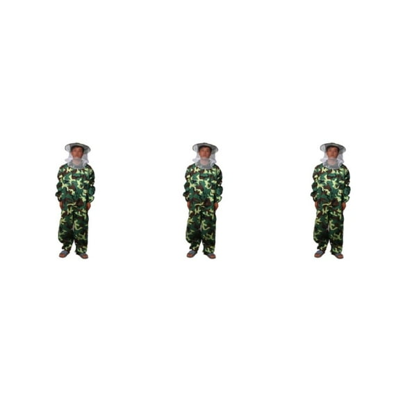 kurtrusly Universal Lightweight Protective Beekeeping Suit Durable And Essential Gear Ventilated Jacket For Beekeeper Easy To green camo L 3Set
