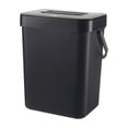 thumbnail image 1 of Waste Bin Trash Can Garbage Basket Space Saving Compact Size Multipurpose Food Recycling Recycle Kitchen Gadget Rubbish Bins Black, 1 of 10