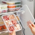 thumbnail image 5 of Clear Plastic Food Storage Container with Removable Dividers for Refrigerator Meal Prep Vegetables Meat Ginger Garlic, 5 of 5