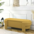thumbnail image 3 of Modern Large Storage Entry Bench in Cream Linen Upholstery with Foam Padding - Ideal for Living Spaces, 3 of 8