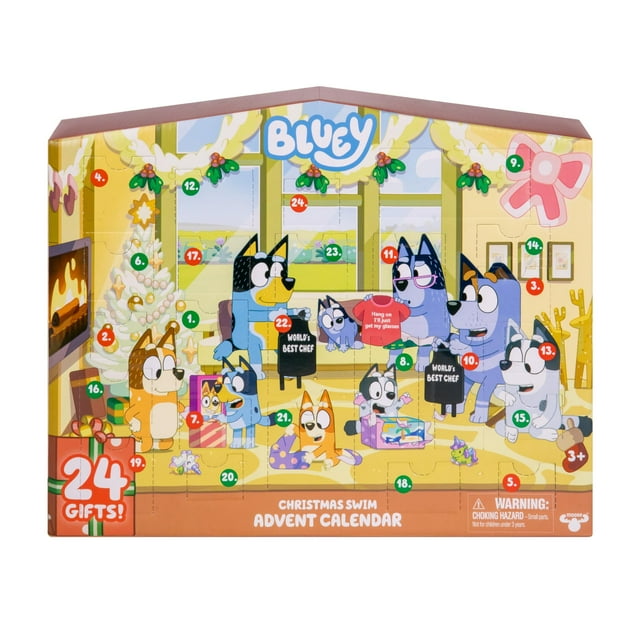 Calendario de Adviento Bluey Christmas Swim con figuras y accesorios