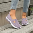 thumbnail image 3 of Orthopedic Shoes for Women, 2025 Women Wide Width Breathable Walking Comfortable Slip on Sneakers, Non Slip Food Service Lightweight Sneaker, Nurse Shoes Arch Support Sneakers Light Purple 9.5 Wide, 3 of 4