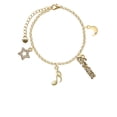 thumbnail image 2 of Delight Jewelry Goldtone Sixteenth Note Goldtone Dream Big Charm Bracelet, 7.5+2" Extender, 2 of 4