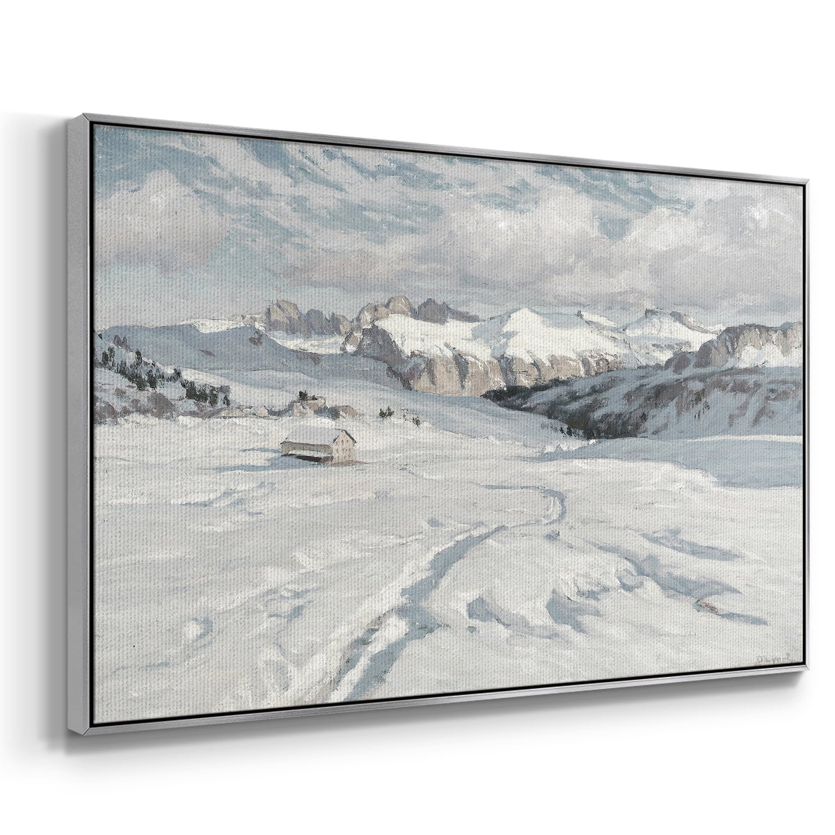 Vintage Landscape-CCLXVIII By Wexford Home Framed in Silver Wood Gallery Wrapped Canvas 25 in. x 37 in.