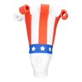 thumbnail image 2 of Funny Silly Mens & Womens Patriotic Uncle Sam USA American Flag Wide Brim Top Hat for Independence Day, 4th of July Dad Hat or Crazy Hat Day, Rollers, 2 of 5