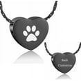 thumbnail image 5 of Paw Print Dog Cat Cremation Urn Necklace for Pet Ashes Stainless Steel Carved Paw Print Heart Ashes Pendant, 5 of 7