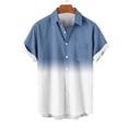 thumbnail image 4 of S-5X Mens Big & Tall Shirts with Pocket Plus Size Short Sleeve Tshirts Shirt Button-Down Collared Gradient Printed Hawaiian Beach Tees Tops, 4 of 6