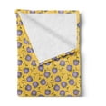 thumbnail image 2 of Floral Soft Flannel Fleece Throw Blanket, Blossoming Spring Flourish Petals Aster Autumn Season September Time, Cozy Plush for Indoor and Outdoor Use, 50" x 70", Blue Violet and Mustard, by Ambesonne, 2 of 5