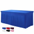 thumbnail image 3 of 6ft, Rectangle Table Skirts, Polyester Fitted Table Covers, Black Table Cloth For 6 Ft Table With Skirt, Wrinkle Resistant Spandex Table Cover, Party, 3 of 5