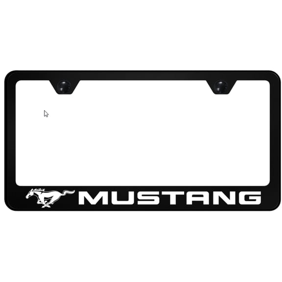 Ford Mustang UV Print Polycarbonate License Plate Frame (Black)